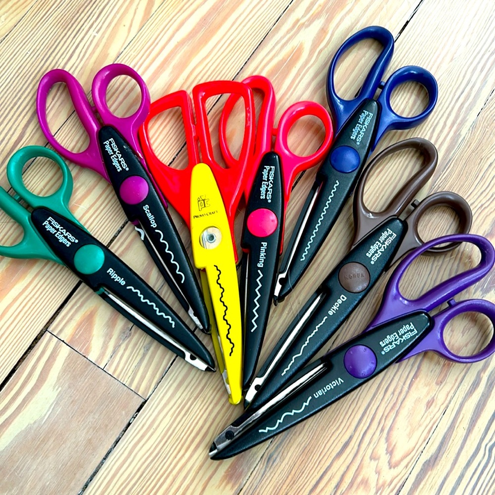 Bundle of craft scissors for paper crafting and scrapbooking